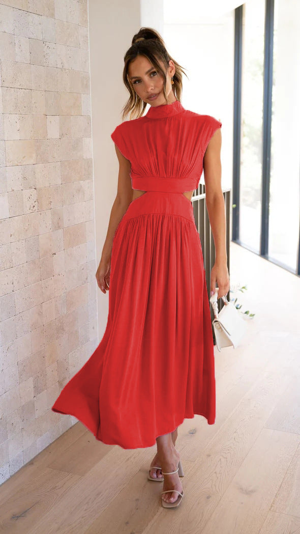 Damer maxikjole med kreativ snit og tætsiddende design