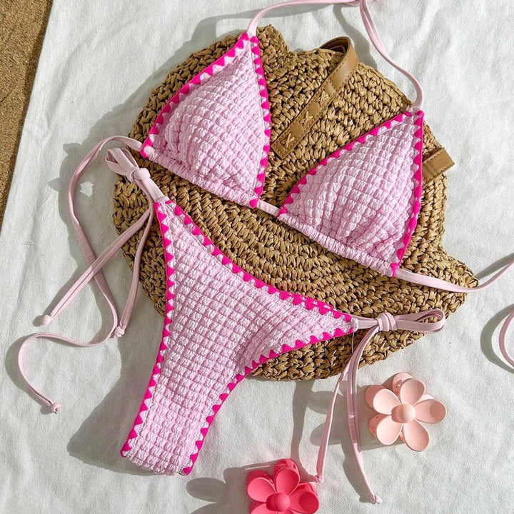 Dame Triangel-Bikini med raffinerede rynkedetaljer Skovae