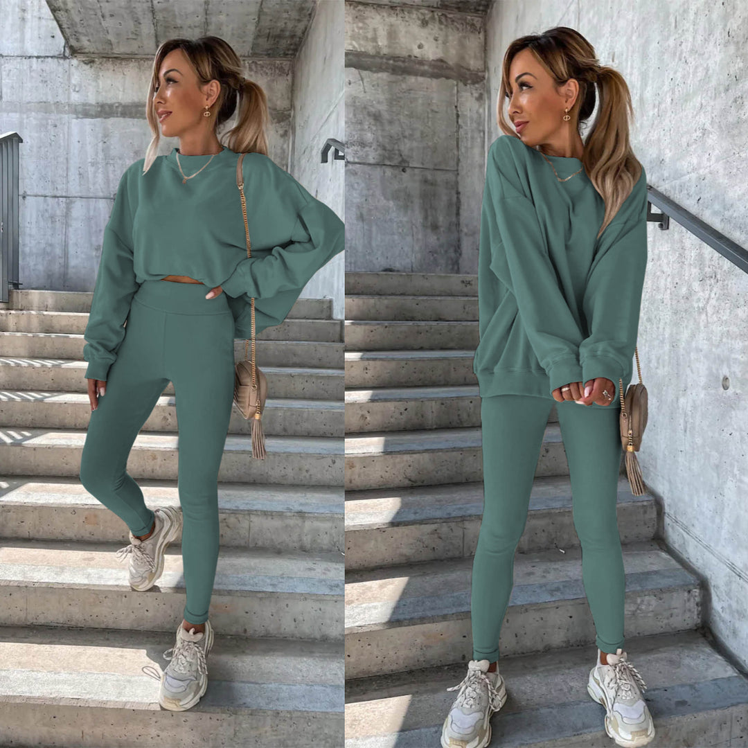 Dame Sporty fritidssæt med oversized sweatshirt og tætsiddende leggings Stilla