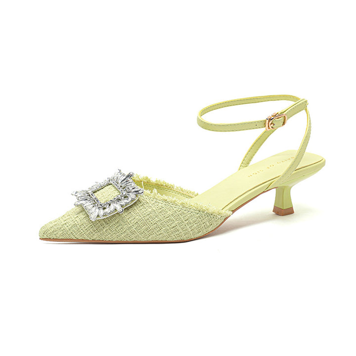 Dame elegante spidse slingback-hæle med krystalfunktion detalje Stilla
