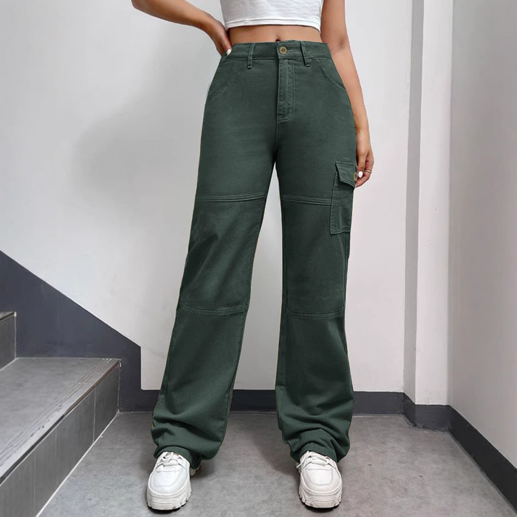 Dame Cargo-Jeans med bred pasform og praktiske sidelommer Stilla