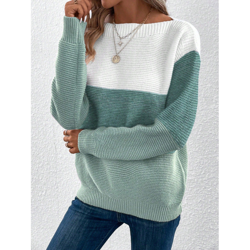 Femme Cozy Farveblok Strikpullover Stilla