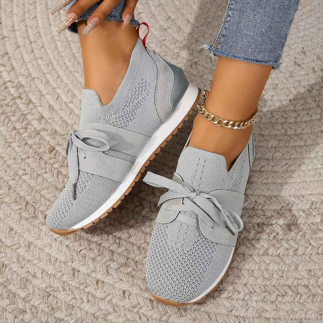Dame Åndbare Sneakers med elastisk Overdel og fashionable Skoletøj Stilla