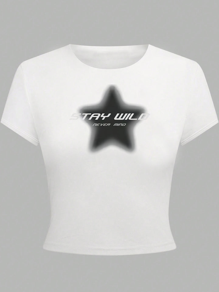 Dame T-shirt med glitrende diskokuglemotiv og tidssvarende sløjfedetalje Skovae