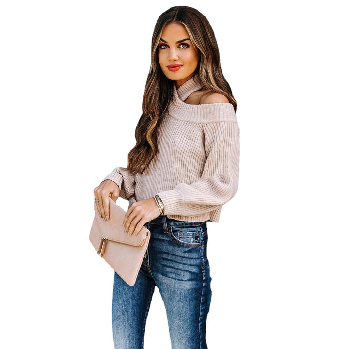 Dame Trendy ribstrik top med off-shoulder design Stilla