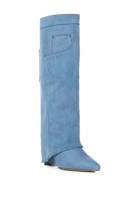 Femme Højtydende-Jeans Over-dæ-knee Støvler Stilla