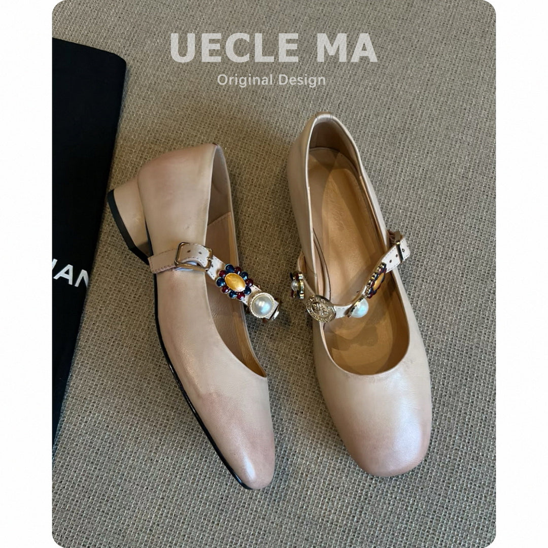 Damer elegante Mary Jane Loafers med dekorativ rem Stilla