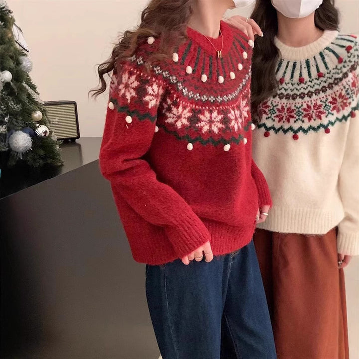 Femme Artistic Fair Isle mønstrede strikpullover Stilla