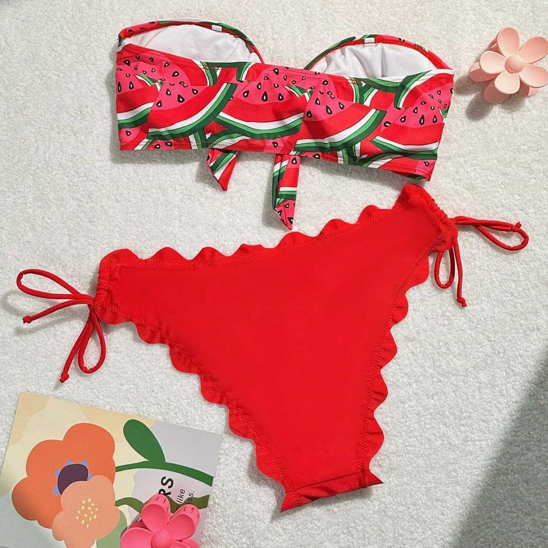 Dame Bandeau-Bikini med legende knudedesign Skovae