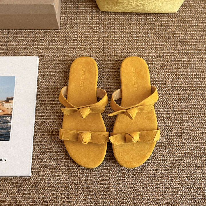 Femme Elegante Knotede Slide Sandaler Stilla