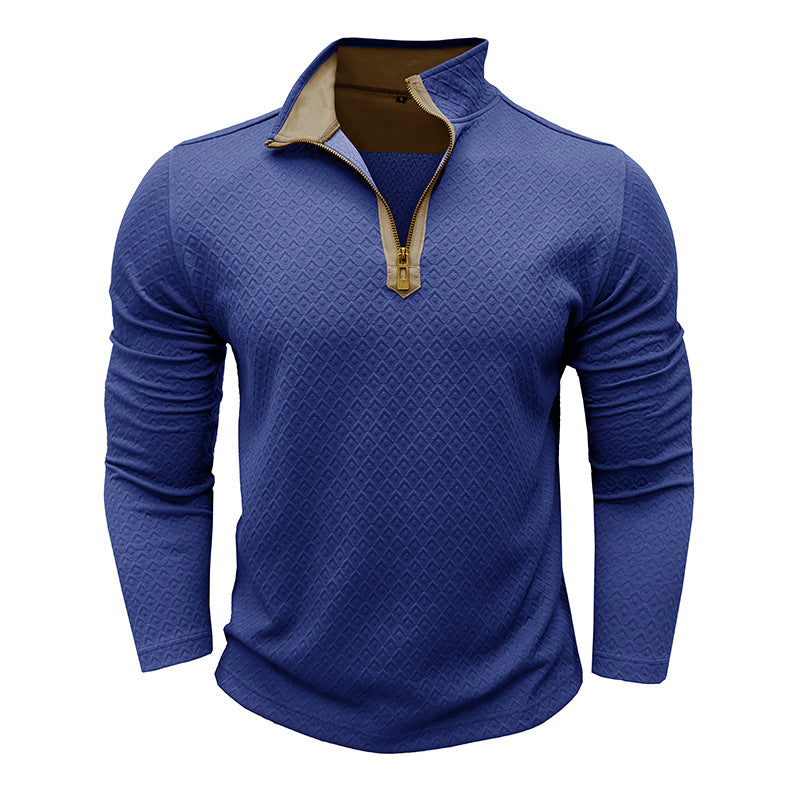 Herre moderigtig pullover med halvmultipart zip Stilla