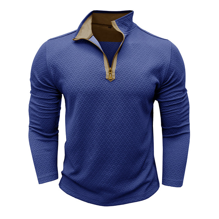 Herre moderigtig pullover med halvmultipart zip Stilla