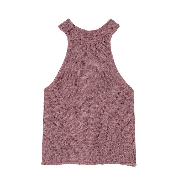 Dame elegant strikensemble med asymmetrisk snit og åbent design Stilla