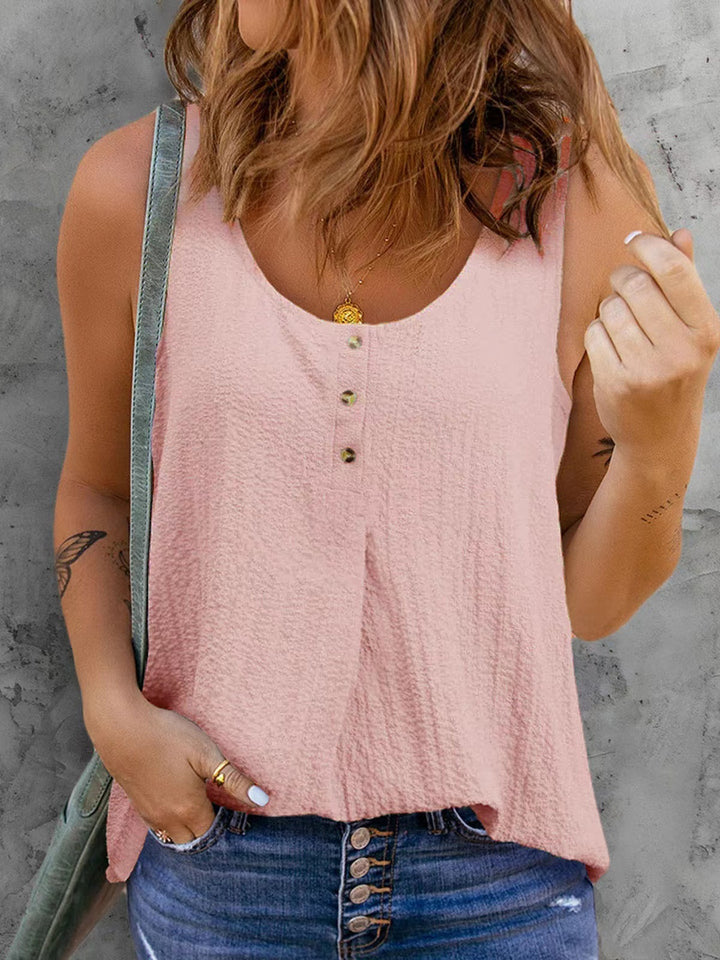Dame struktureret Knap-Down Tanktop Stilla