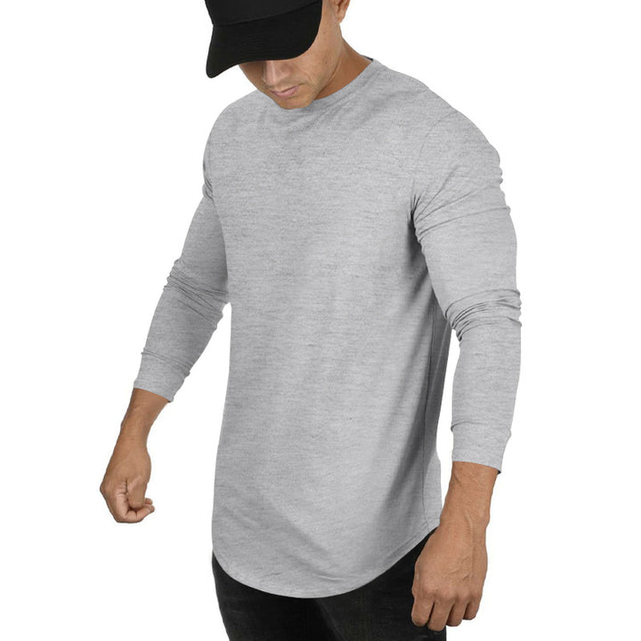 Herrer afslappet langærmet T-shirt med moderne snit og elastiske manchetter Stilla
