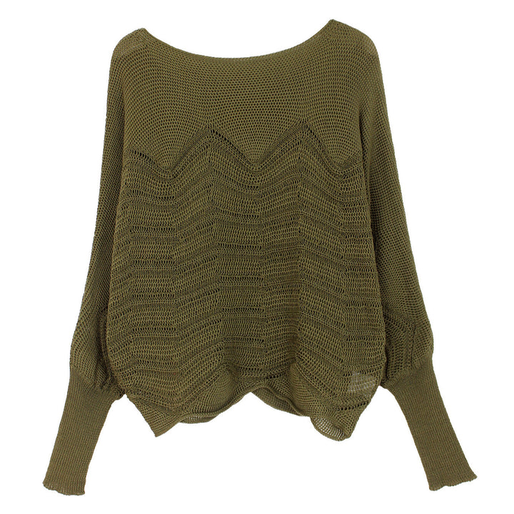 Dame afslappet strikpullover med zigzag-mønster Stilla