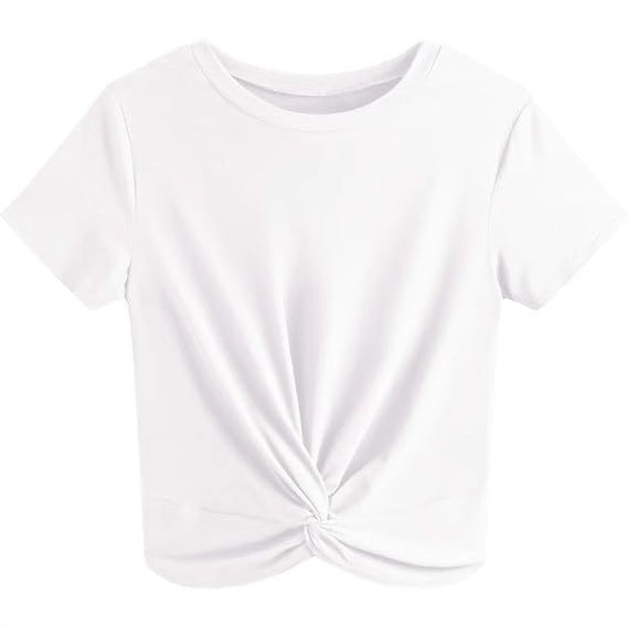 Dame kortærmet T-shirt med knude Stilla