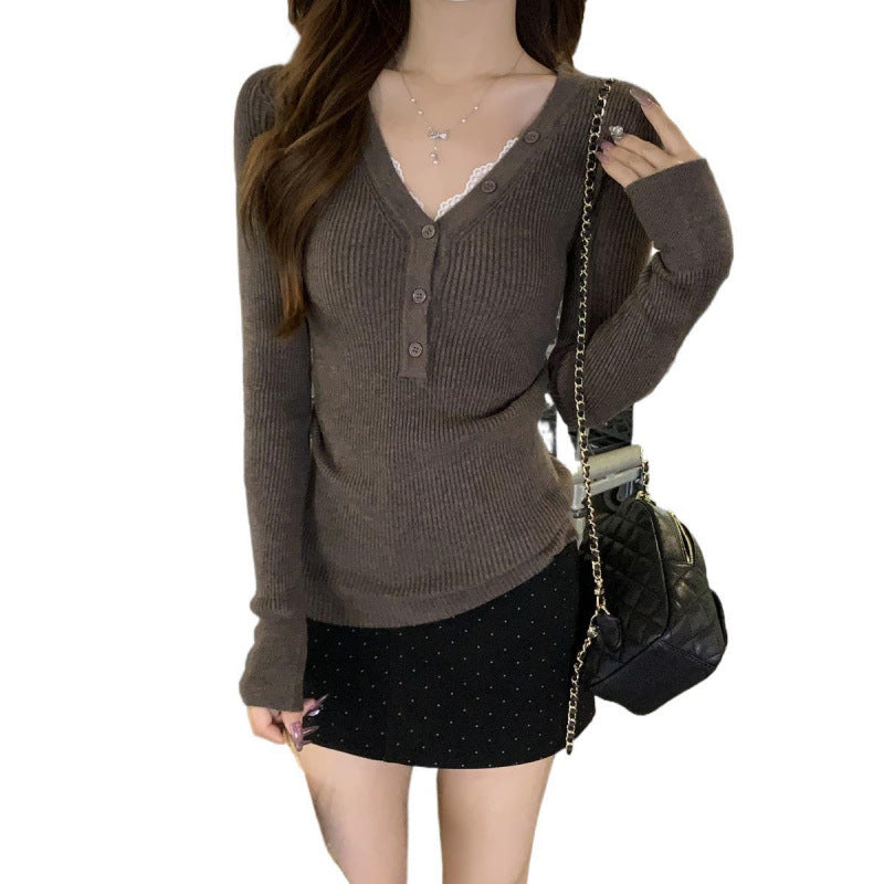 Femme Ribkjole Knap-op Langærmet top Stilla