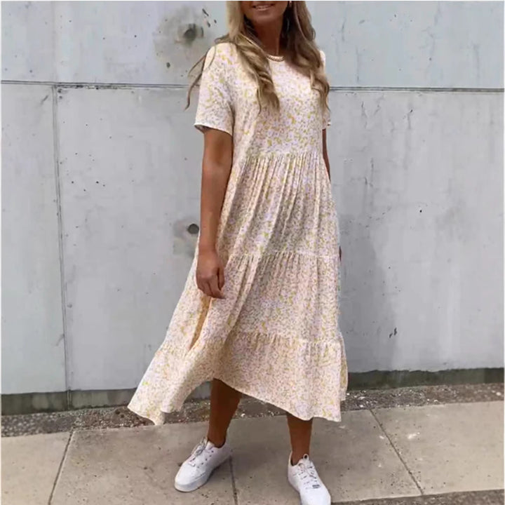 Dame maxikjole med floral design og komfortabel pasform Stilla