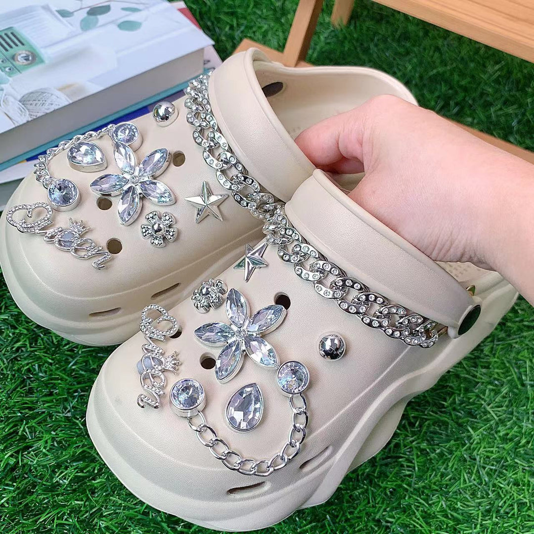 Dame mode clogs med glitrende smykker Stilla