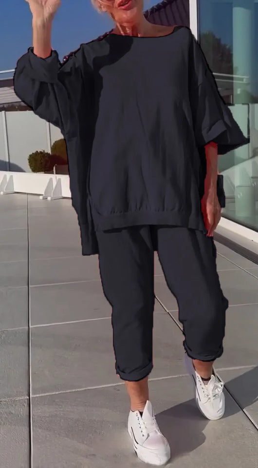Damer Casual Sport outfit med oversized top og komfortable bukser Stilla