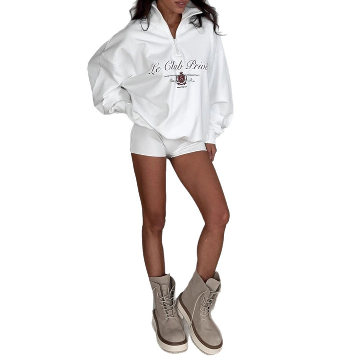 Kvinders afslappede sweater med høj krave og indhold af elastan Stilla