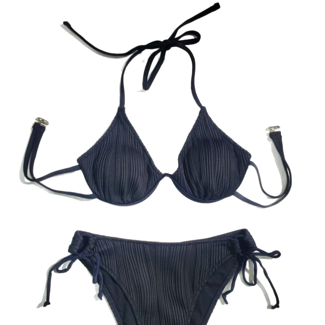 Dame Triangel-Bikini med fint ribdesign Skovae