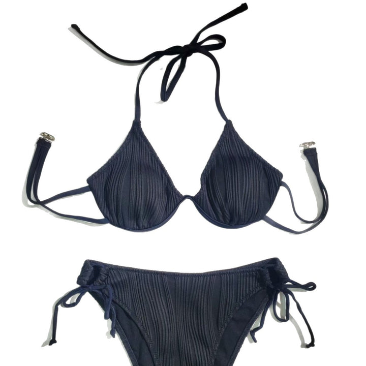 Dame Triangel-Bikini med fint ribdesign Skovae