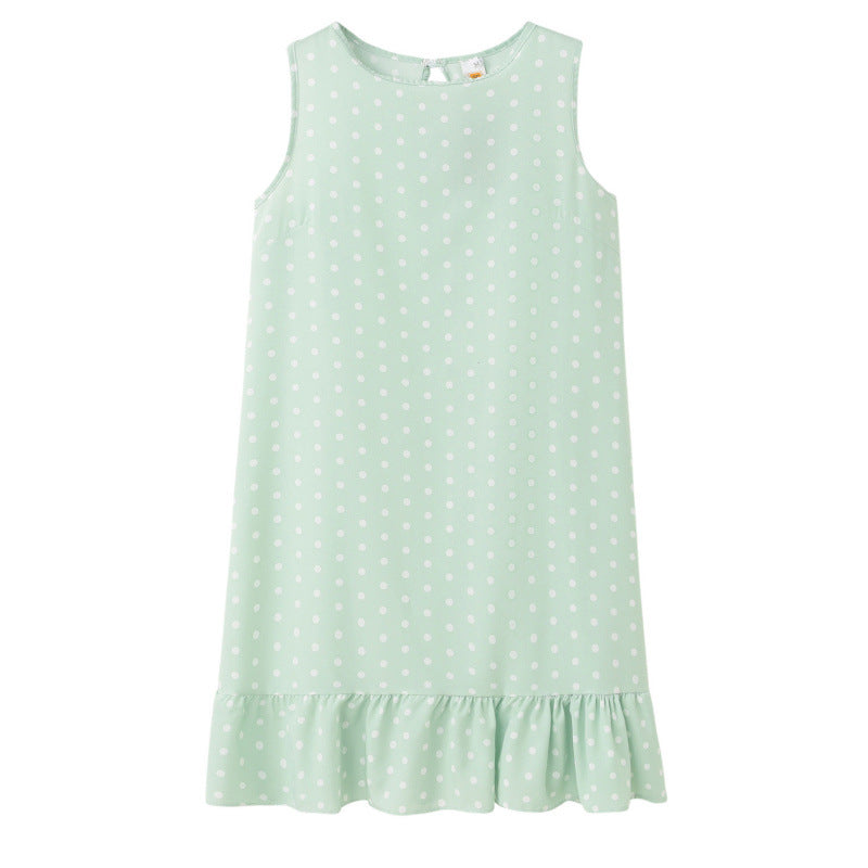 Femme Leges Polka Dot Shift Kjole med Flæsekant Stilla