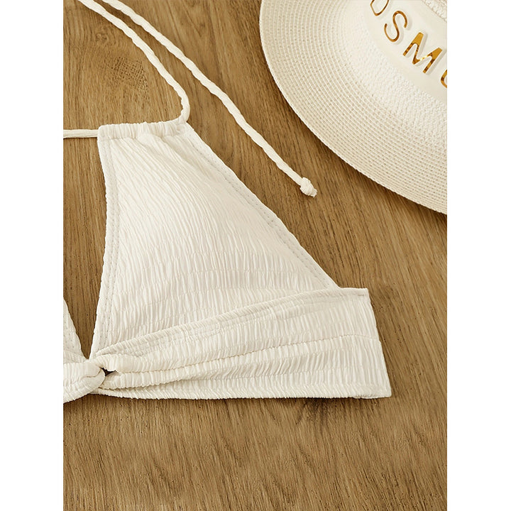Femme Triangle Halterneck Bikini Sæt med Rüschenschriftzug Stilla