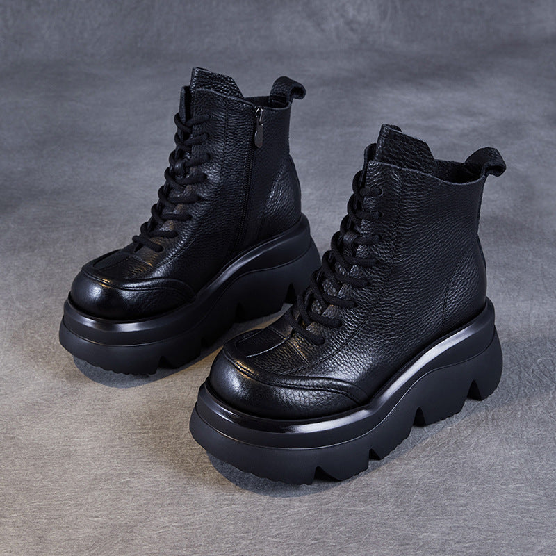 Femme Chunky High-Top Snørestøvler med forhøjet sål Stilla