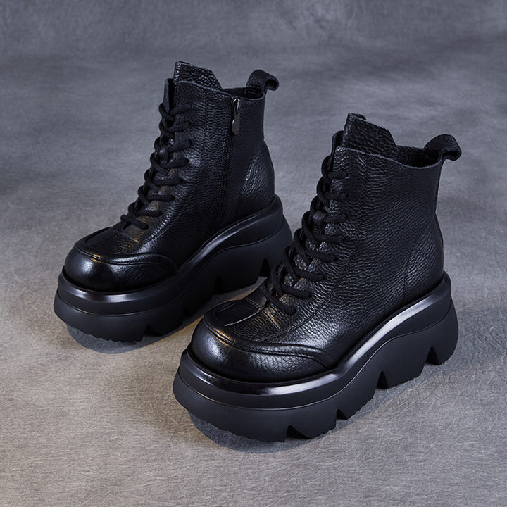 Femme Chunky High-Top Snørestøvler med forhøjet sål Stilla