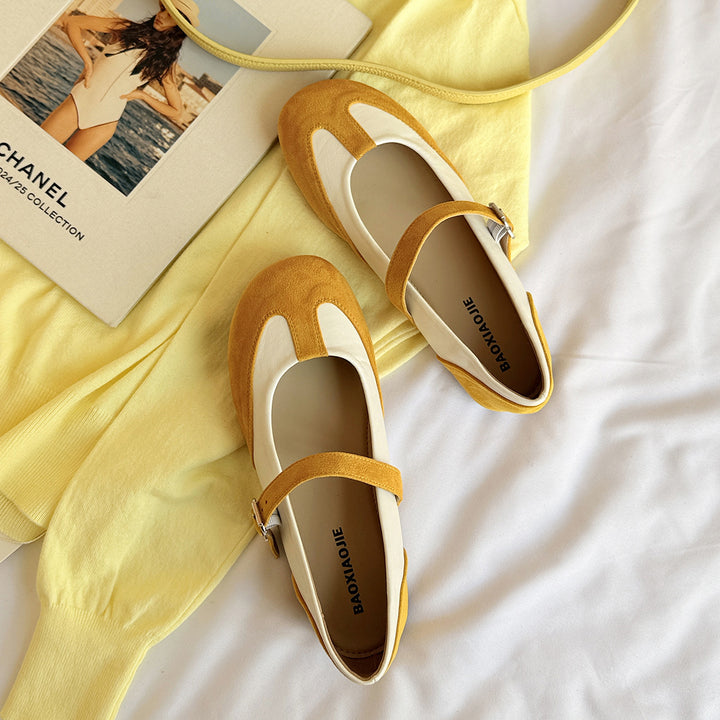 Dame Elegante Mary Jane Ballerinas med Modisch Riemen Detalje Stilla