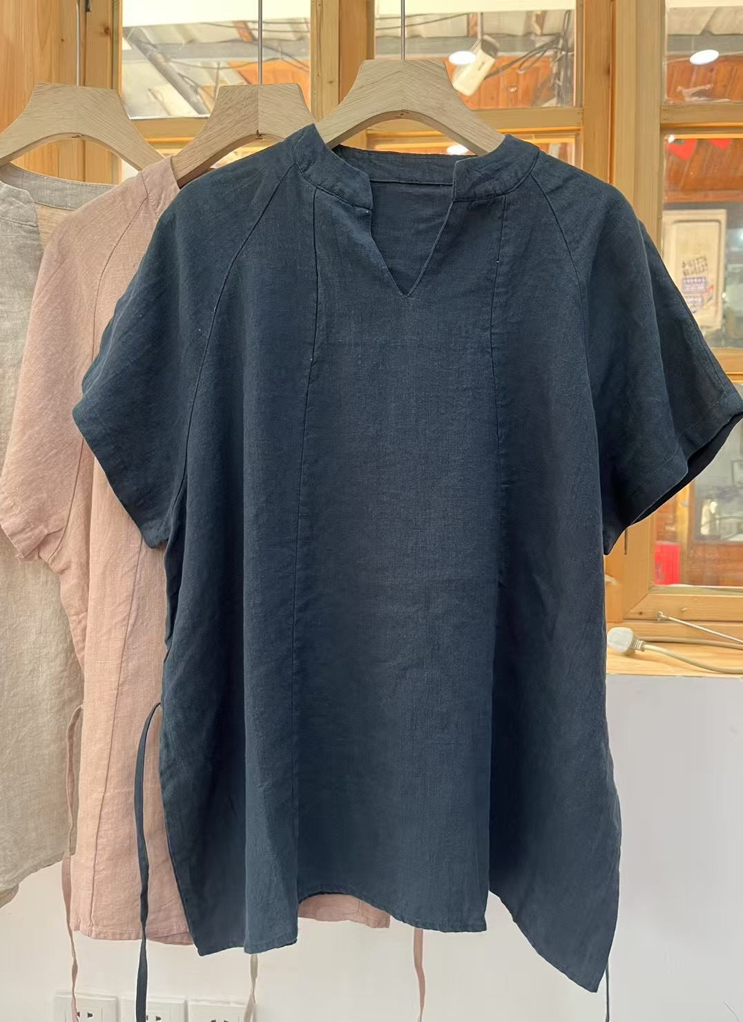 Femme Relaxed Fit Naturale Linned Bluse Stilla
