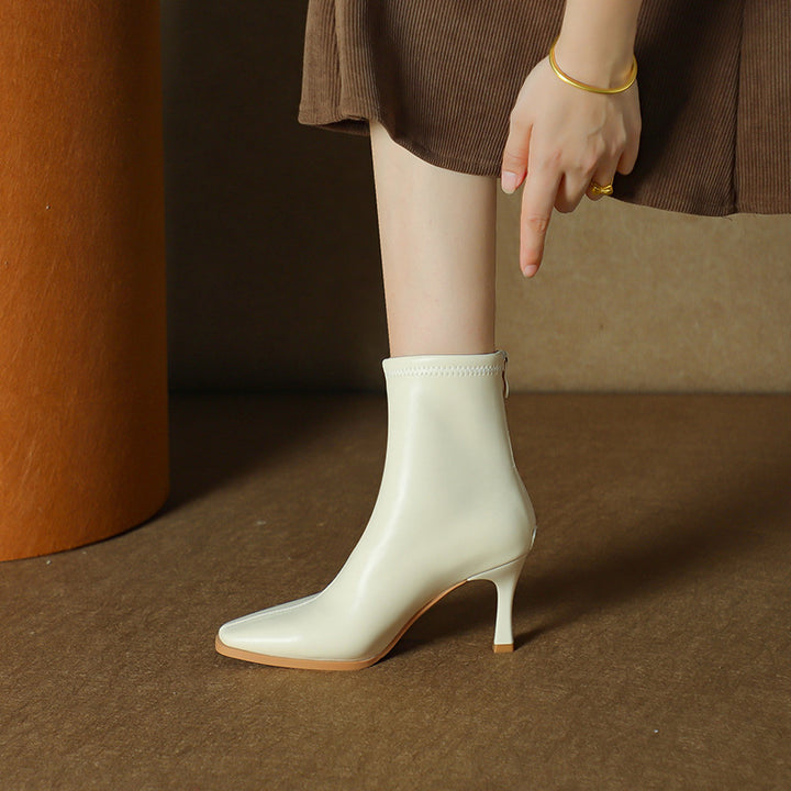 Femme Spids-Tå High-Heel Støvletter med Lynlås Stilla
