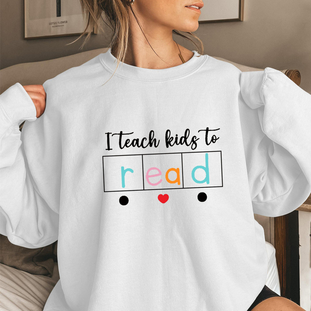 Kvinders sweatshirt med kreativt undervisningsmotiv Stilla