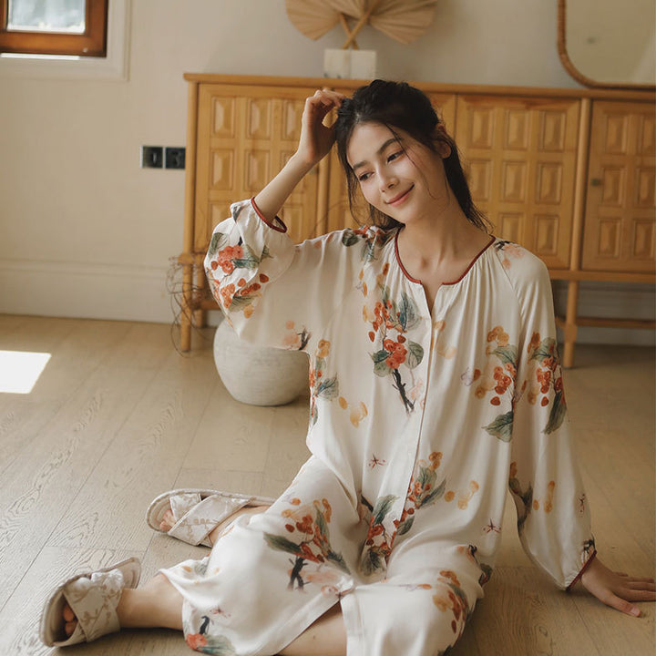 Dame Maxi-kjole med floralt design Stilla