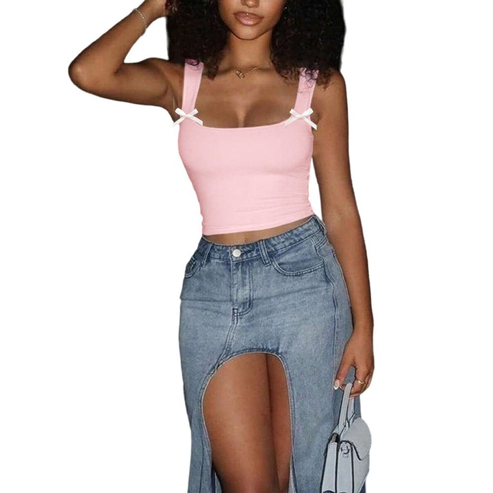 Kvinders crop top med blonder detaljer og justerbare stropper Stilla