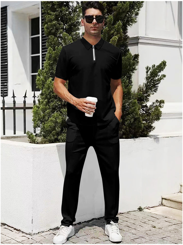Herrer Sportivt Polo-shirt med funktionel lynlås og elegant snit Stilla