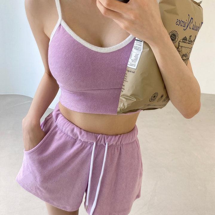 Femme Sporty Kort skåret Tank- og Shorts-sæt Stilla