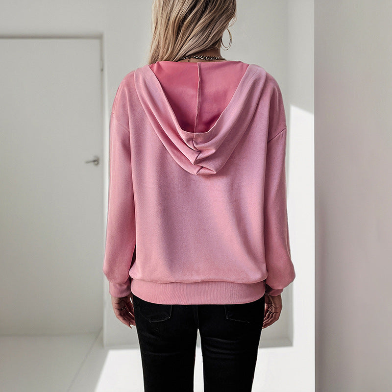 Dame afslappet hoodie med kængurulomme Stilla