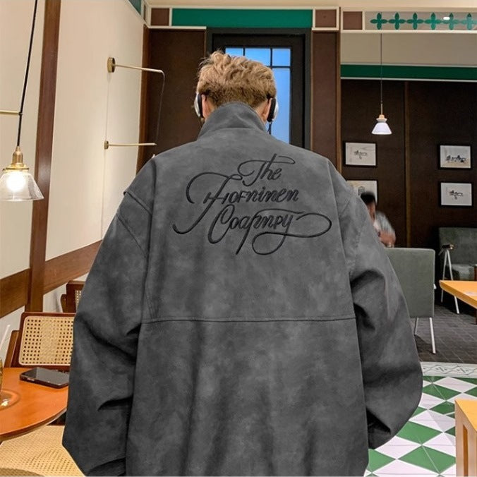 Herrer Oversized Fleecejakke med høj krave og praktiske lommer Stilla