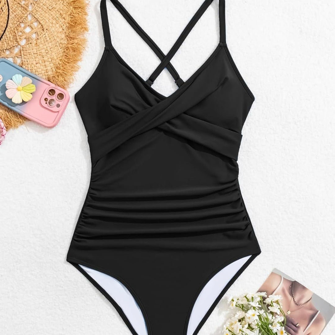 Dame one-piece badedragt med elegant indviklet design og feminint snit Skovae