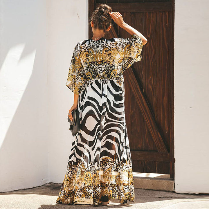 Dame Luftig Kaftan-Overtræk med animalisk Design Stilla