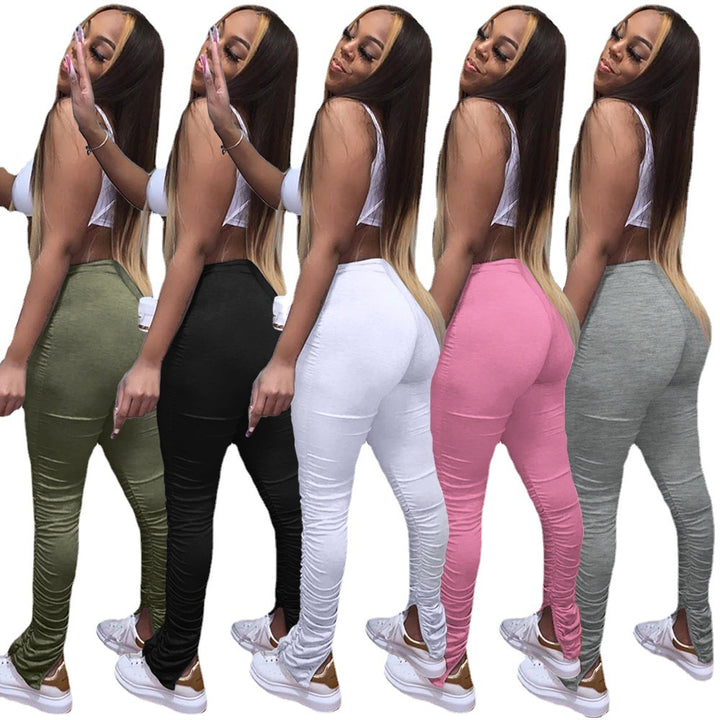 Dame High-Waist Skinny Jeans med dekorerede huller Stilla