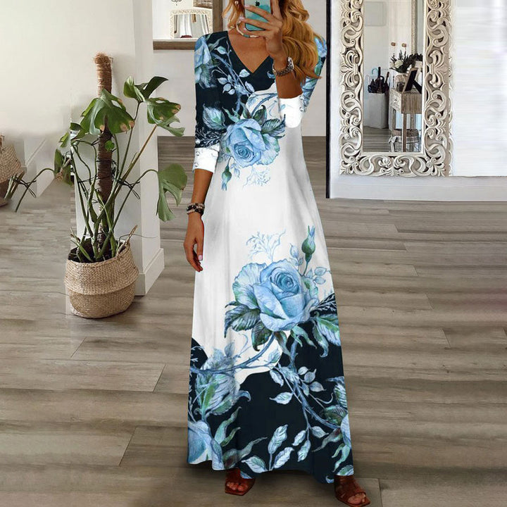 Stilla | Casual Print Knap Mid-Length Ærme Kjole
