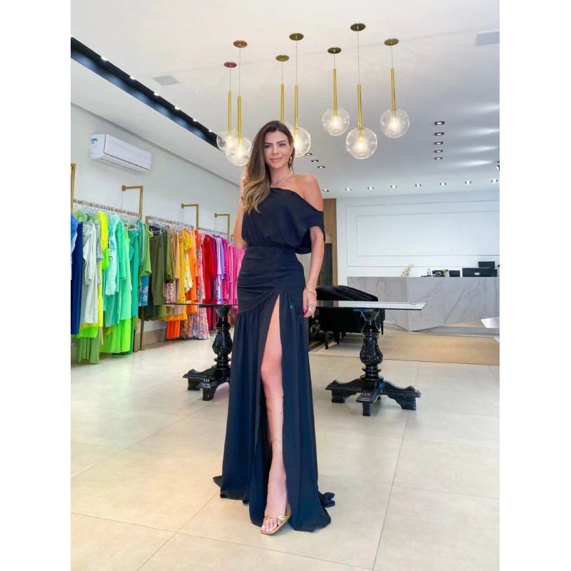 Damer Elegant Off-Shoulder Maxikjole Stilla