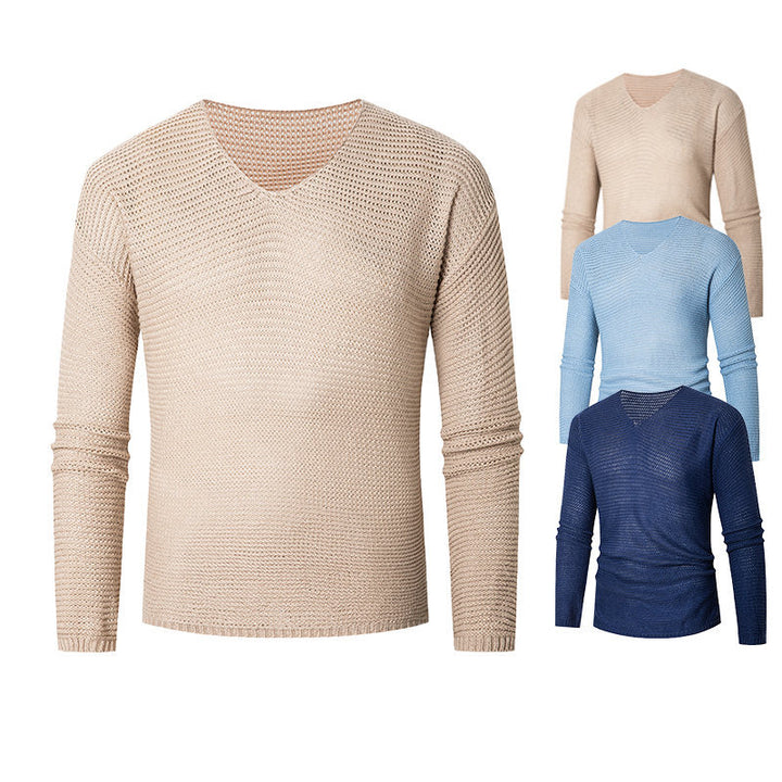 Herrer Let V-hals Strikpullover Stilla