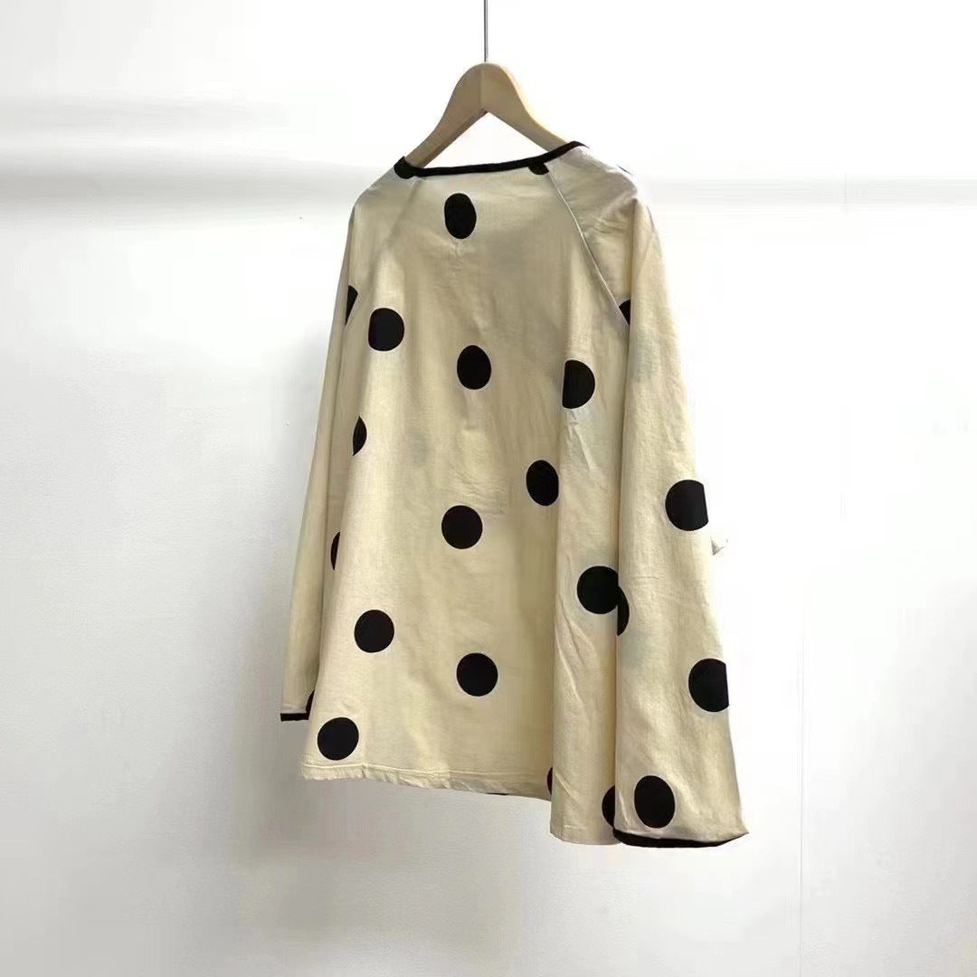 Femme Stilfuld Polka Dot Tunika Overdel Stilla