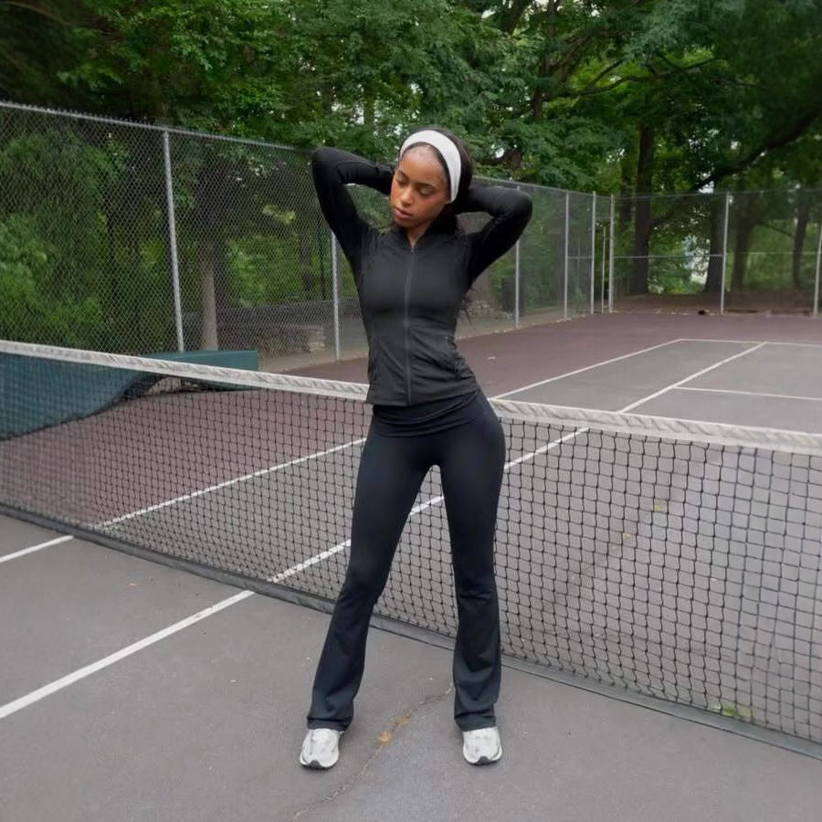 Dame Figurformer Sport-Sæt med zip-aktuel jakke og slankende leggings Stilla